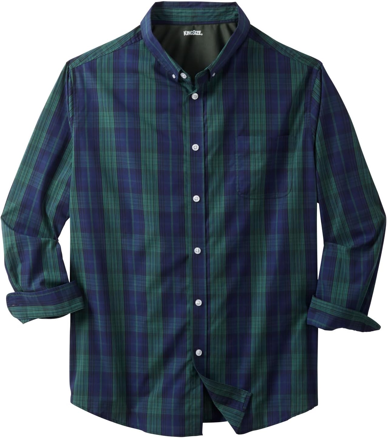 KingSize Men's Big & Tall Long Sleeve Wrinkle-Free Plaid Shirt