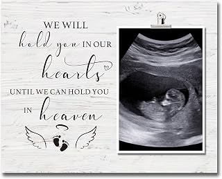 Miscarriage Picture Frames for Pregnancy Loss, Baby Loss Remembrance Keepsake-We Will Hold You In Our Heart, Miscarriage Gift for Mother, Parents, Infant Loss Gifts