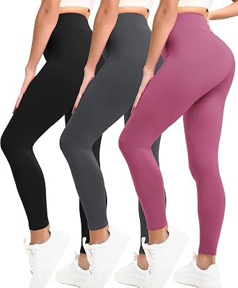 Natural Feelings Buttercloud 3 Pack High Waisted Casual Leggings for Women