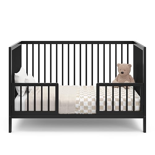 Miniatura 30 de Graco Teddi Mini cuna convertible 4 en 1 con colchón resistente al agua (blanco/madera flotante), certificado GREENGUARD Gold, colchón de 2.75