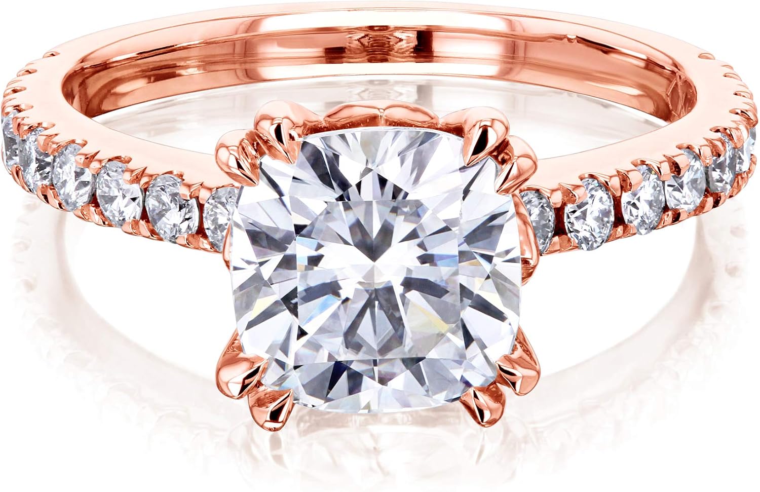 Kobelli 2ct Cushion Moissanite Ring 14K Gold (G-H/VS)