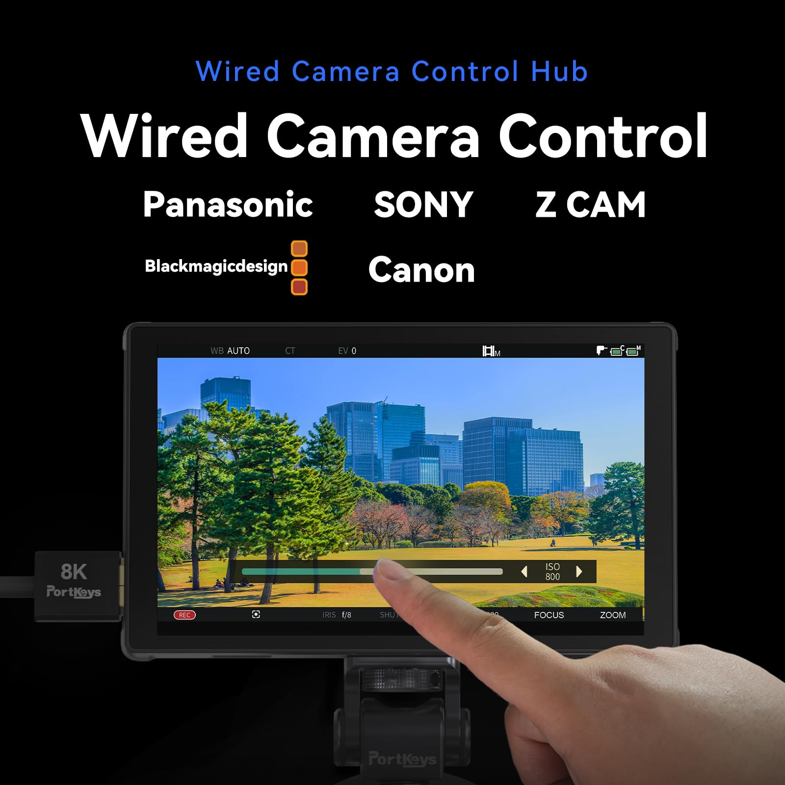 Portkeys LH5C 5,4" Monitor do Aparatu Wejście 4K HDMI, Sterowanie Aparatem Dotykowy Focus dla FX2/FX3/FX30/A6700/A7S III/A7M IV, R5/6/7/8, GH6/BGH1/S5, Monitor DSLR 3D LUT Waveform Focus Peaking