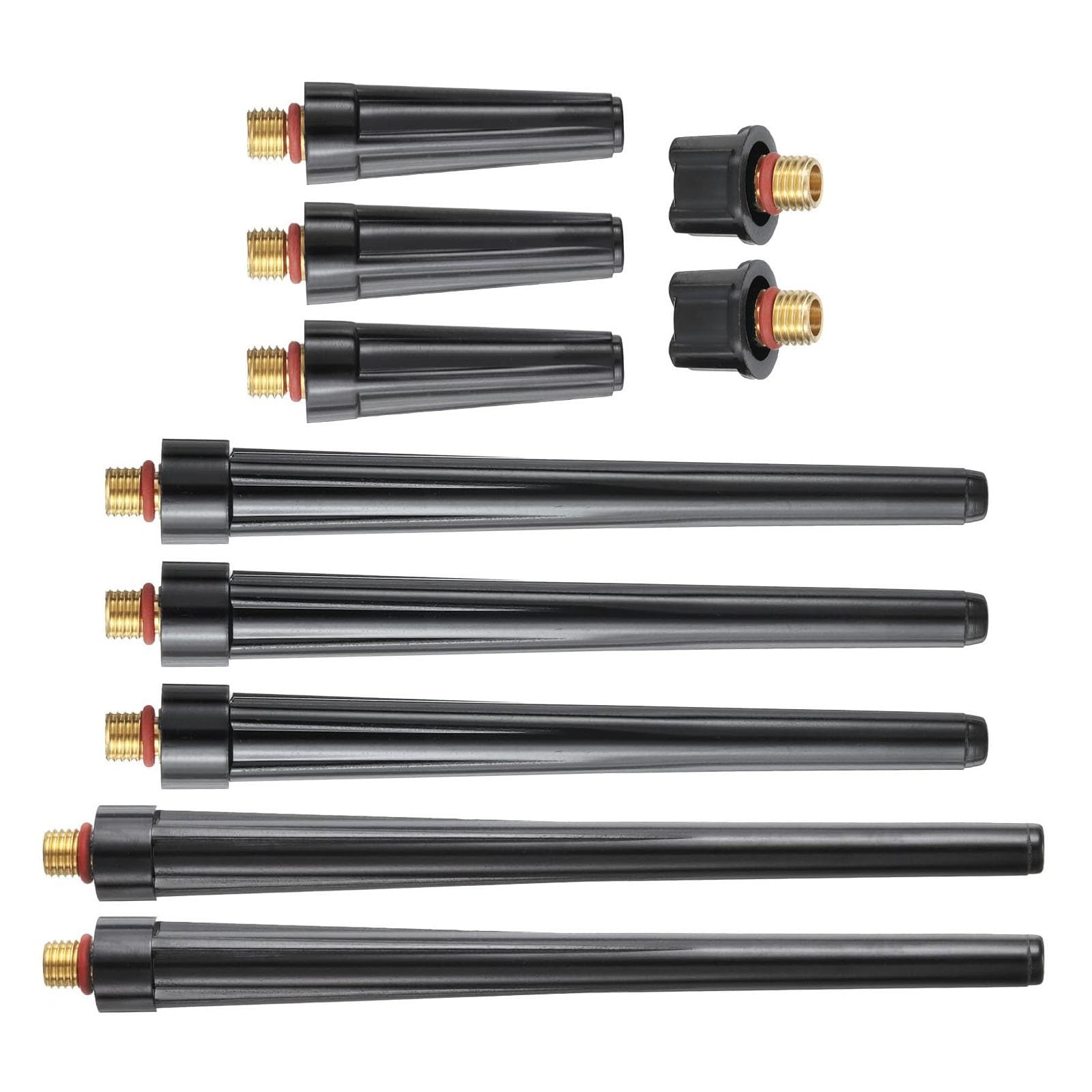 TIG Torch Back Cap 10 Pack, Standard Size Replacement for WP-9 / WP-20 / WP-25 Series, Fits 41V24L, 41V24, 41V35, 41V33 Torches, for Durable Plastic and Metal Design