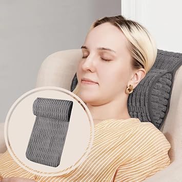 WdFour Headrest Memory Pillow,Neck Pillow, Support Cushions for Back for Sofas, Recliners, Office Chairs, Massage Chairs for Neck Pain Relief and Cervical Support. Gray, 13" Wx5.5 Lx3 D