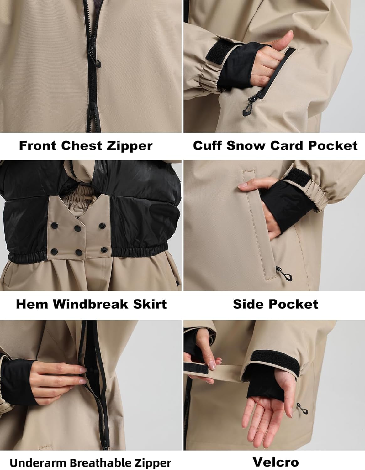 GSOU SNOW Men Ski Jacket Snowboard Waterproof Baggy Snow Coat Warm Winter Sport Hooded - Image 5