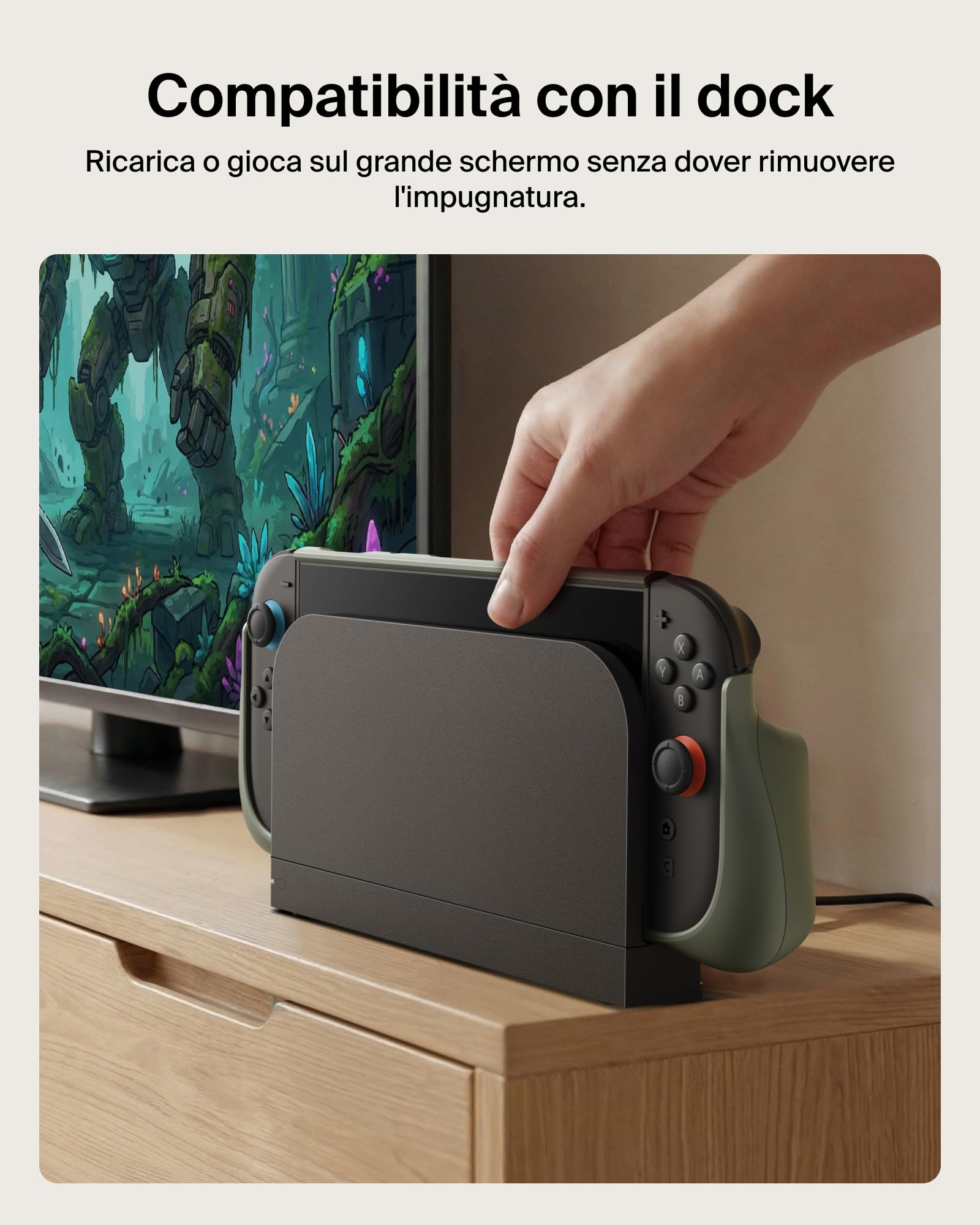 Belkin Gaming Impugnatura Ricarica Nintendo Switch 2, Power bank 10K, Verde | Caricatore Portatile 10000mAh, 30W, Caricatore Magnetico, Compatibilità Supporto, Maniglia Antiscivolo Ergonomica, Display
