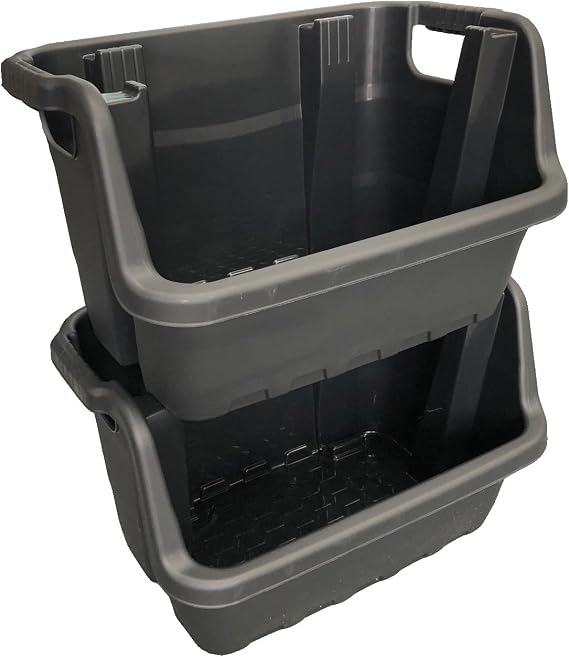 Solent Plastics 35 Litre Stacking Picking Plastic Open Fronted Recycling Plastic Storage Box Bins (1)