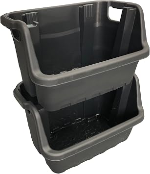 Solent Plastics 35 Litre Stacking Picking Plastic Open Fronted Recycling Plastic Storage Box Bins (1)