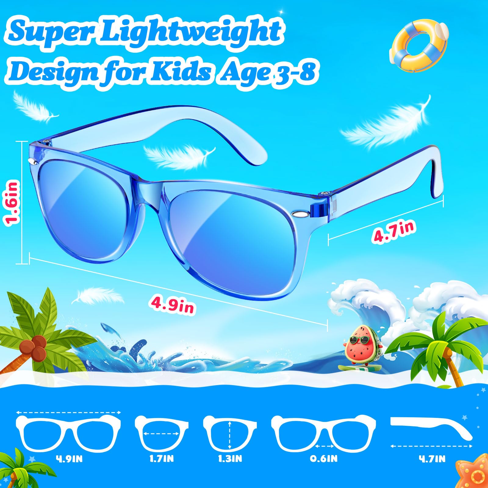 24 Stück Kinder-Sonnenbrillen, Partyzubehör, Geschenktüten für Kinder im Alter von 3–8 Jahren, Neonbrillen für Jungen und Mädchen, mit UV400-Schutz, Geburtstag, Klassenzimmer