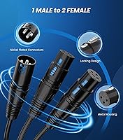 Vista 3 de Tisino Cable XLR Y-Splitter Cable hembra doble XLR a macho de micrófono combinador Y cable de conexión de adaptador de micrófono equilibrado