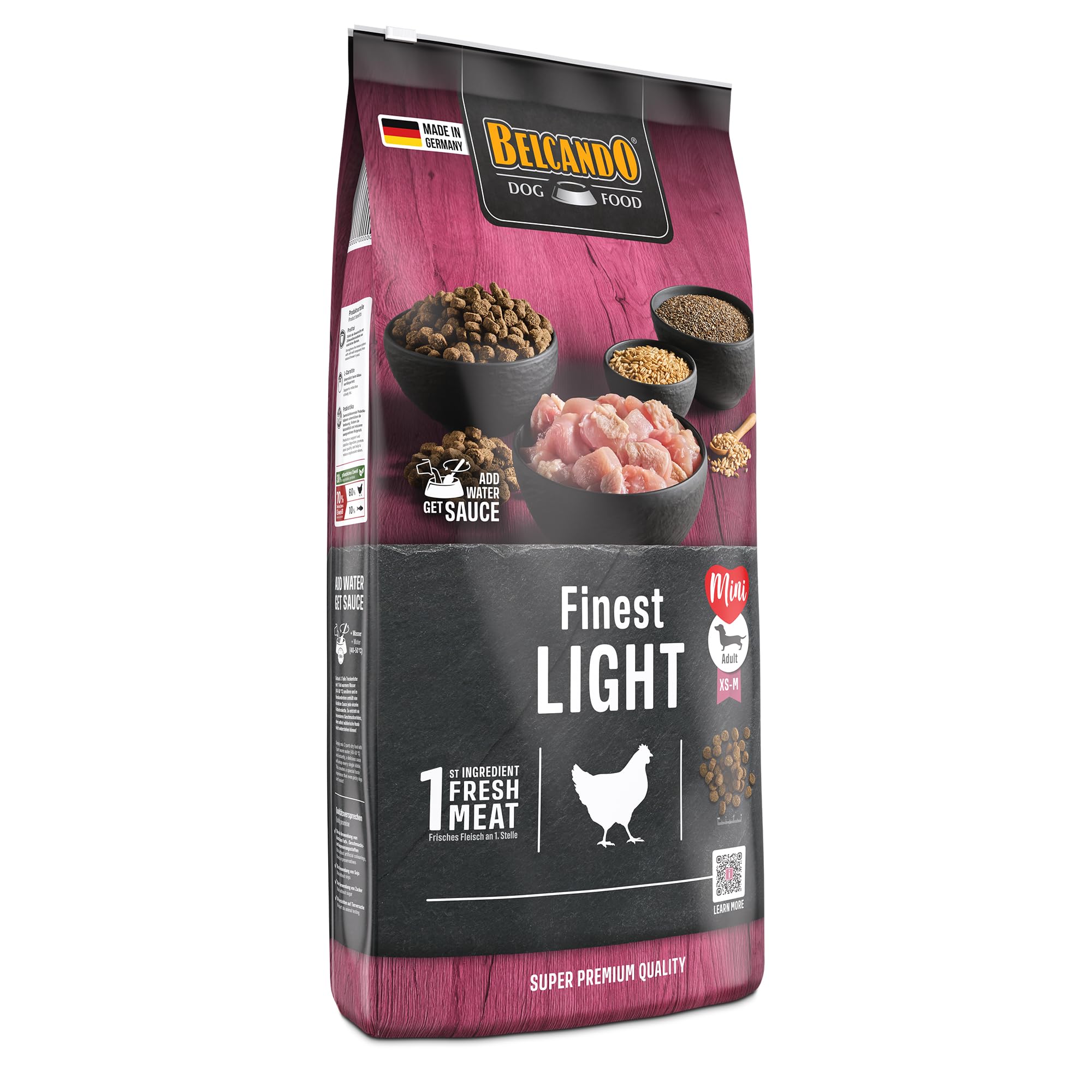 Belcando Finest Light [12,5 kg] Alimento para Perros | Comida Seca para Perros pequeños y con sobrepeso | Alimento Completo para Perros a Partir de 1 año de Edad