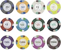 Vista 5 de Claysmith Gaming Paquete de 50 fichas de póquer Poker Knights, compuesto de arcilla pesada de 0.48 oz