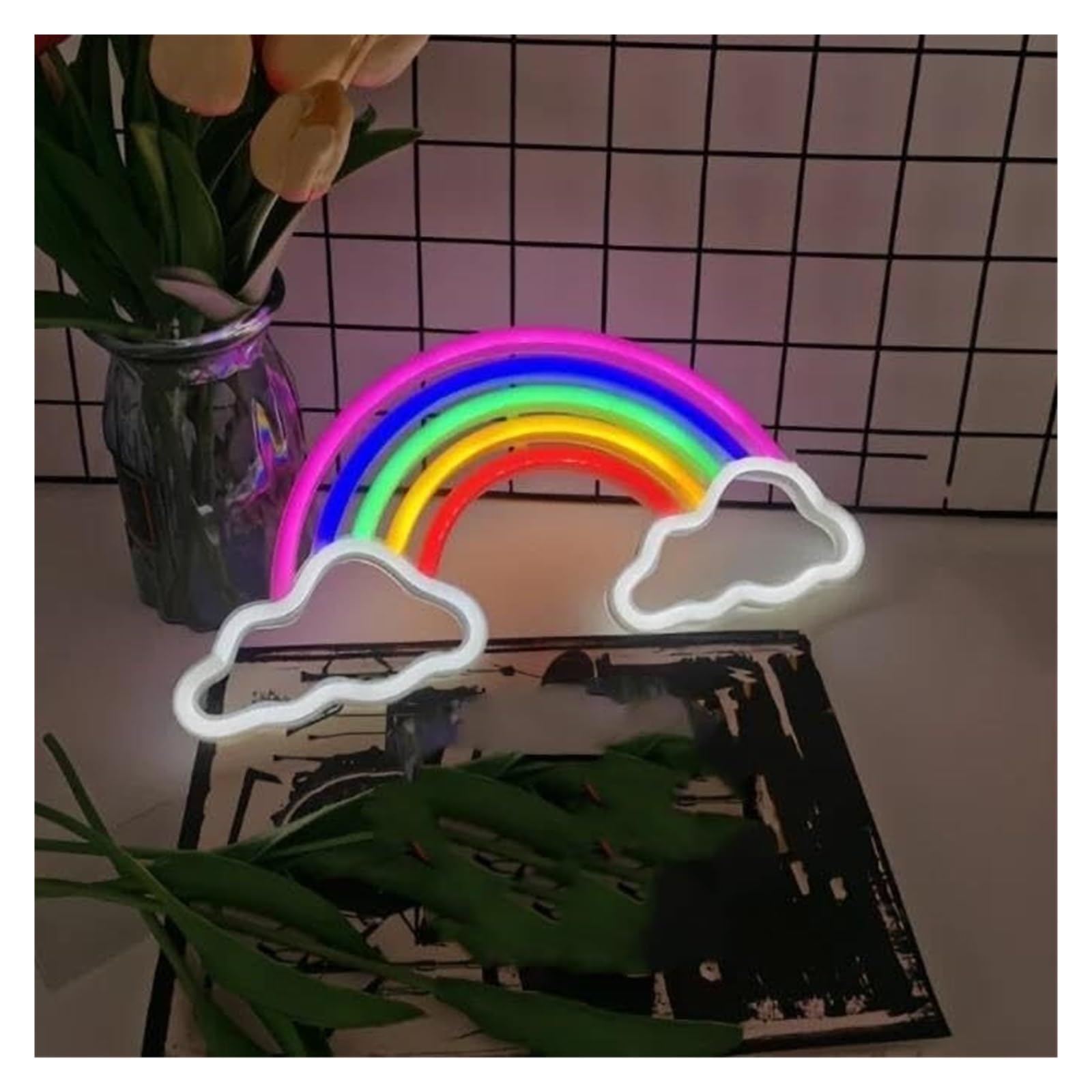 Generico Segno di luce al neon Per arcobaleno nuvola per insegna al neon alimentata per cameretta dei bambini camera da letto soggiorno matrimonio
