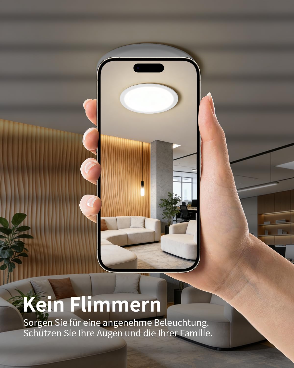 6 Stück LED Deckenleuchte Flach 36W Rund 3CCT 5000LM Ausschnitt Ø253-263mm | Grebeam IP44 Deckenspot Groß Ultra Slim Einbautiefe 30mm LED Panel 300x300 Warmweiß/Neutralweiß/Kaltweiß für Büro Wohnzimmer