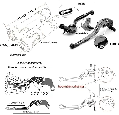 Miniatura 5 de Motocicleta para Y&AMAHA FZ750 1985 1986 1987 1988 Frenos de motocicleta Barra de acoplamiento Freno de mano Palancas de embrague de freno de mano