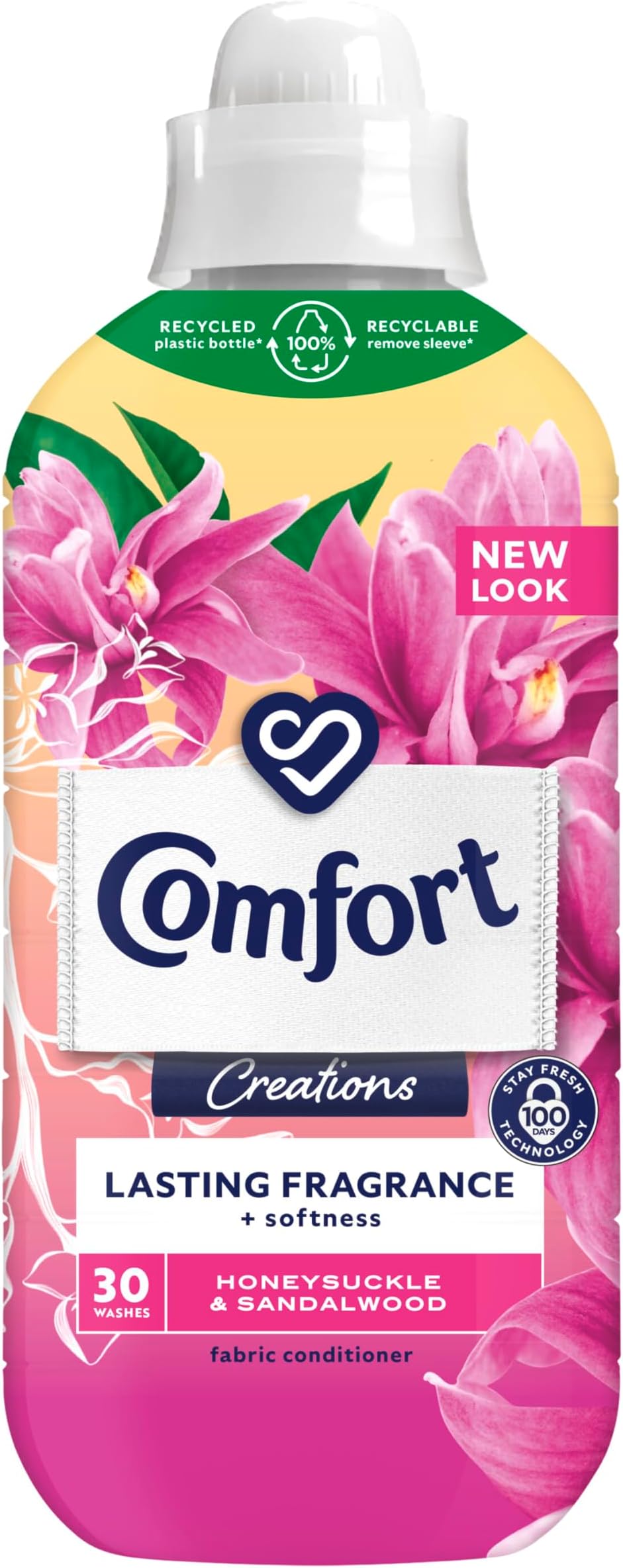Comfort Creations Honeysuckle & Sandalwood Fabric Conditioner with Stay Fresh technology for 100 days of freshness + fragrance* 30 washes (900 ml)