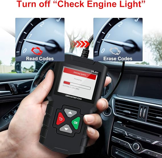 JDIAG Car OBD2 Scanner Professional Vehicle Engine Fault Code Reader CAN Diagnostic Scan Tool Check Engine Light Universal for All OBD II Protocol Cars Since 1996 (Upgraded Version)