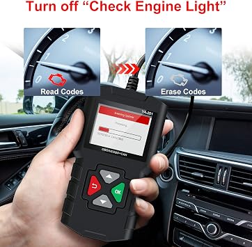 JDIAG Car OBD2 Scanner Professional Vehicle Engine Fault Code Reader CAN Diagnostic Scan Tool Check Engine Light Universal for All OBD II Protocol Cars Since 1996 (Upgraded Version)