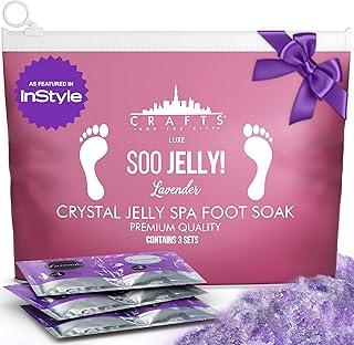 Crafts And The City SOO Jelly Pedicure Packs - Pedicure Foot Soak For Feet - Moisturizing Jelly Spa Pedi Soak - Foot Spa Bath Soak For Soaking - Pedicure Foot Gel To Relax Sore Feet (Lavender)