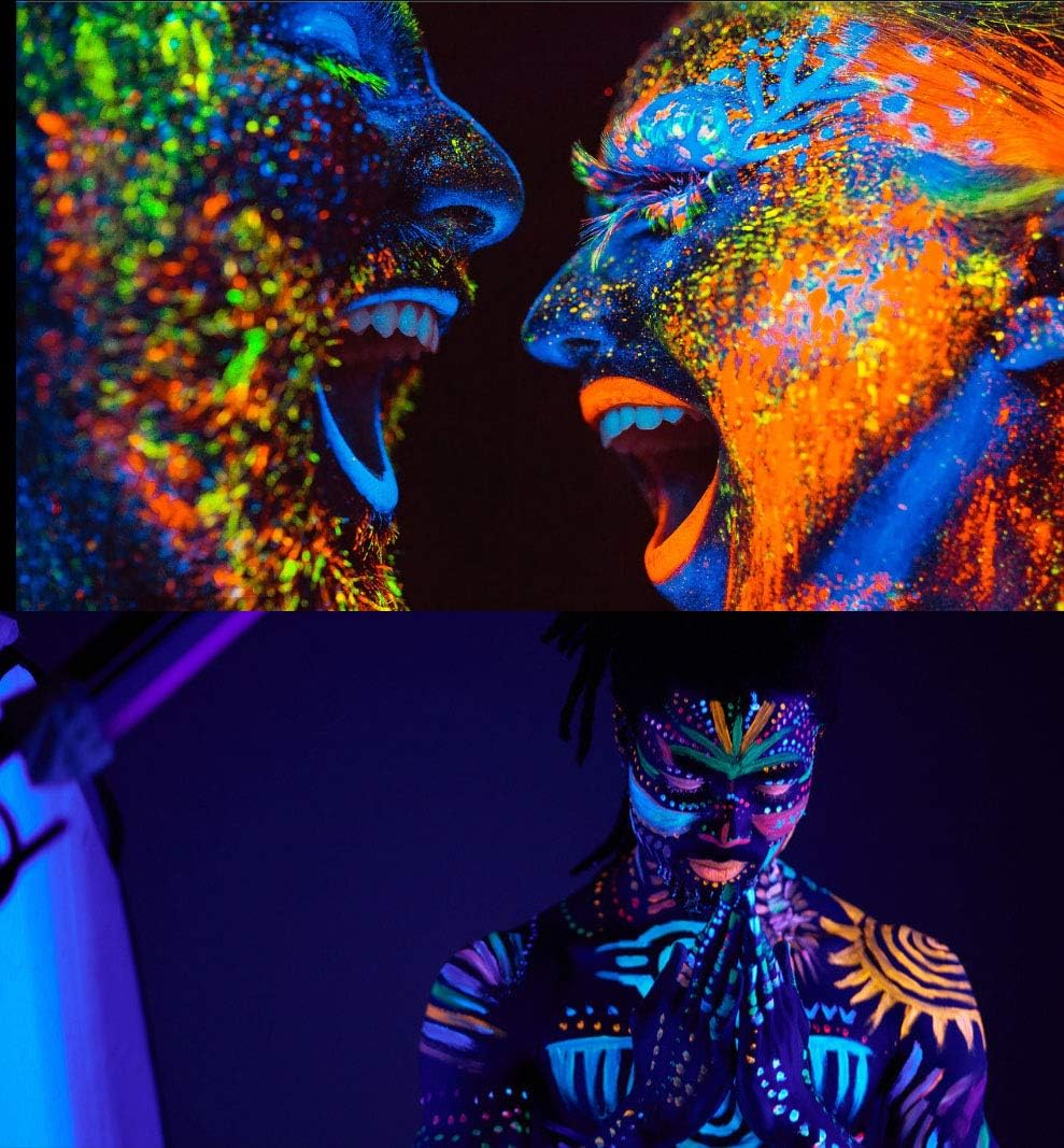 Get Special Price Black Light Bulbs 9W 8 Pack GLW A19 E26 LED Blacklight Bulb 385-400nm UVA Black Lights for Blacklight Party, Glow in The Dark, Body Paint, Neon Glow