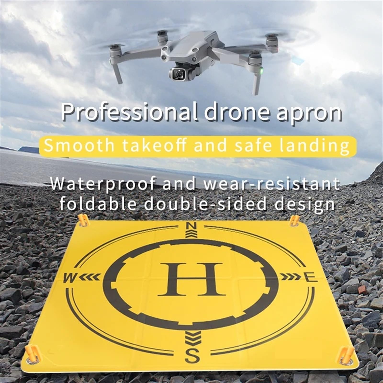 Genérico Plataforma De Aterrizaje para Drones Plataforma de Aterrizaje for Drones Impermeable portátil