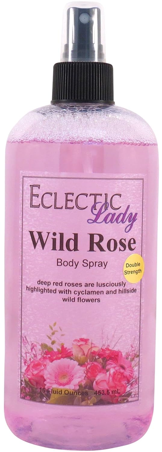 Eclectic Lady Wild Rose Body Spray, Double Strength, 16 ounces, Body Mist for Women with Clean, Light & Gentle Fragrance, Cologne with Soft, Subtle Aroma For Daily Use