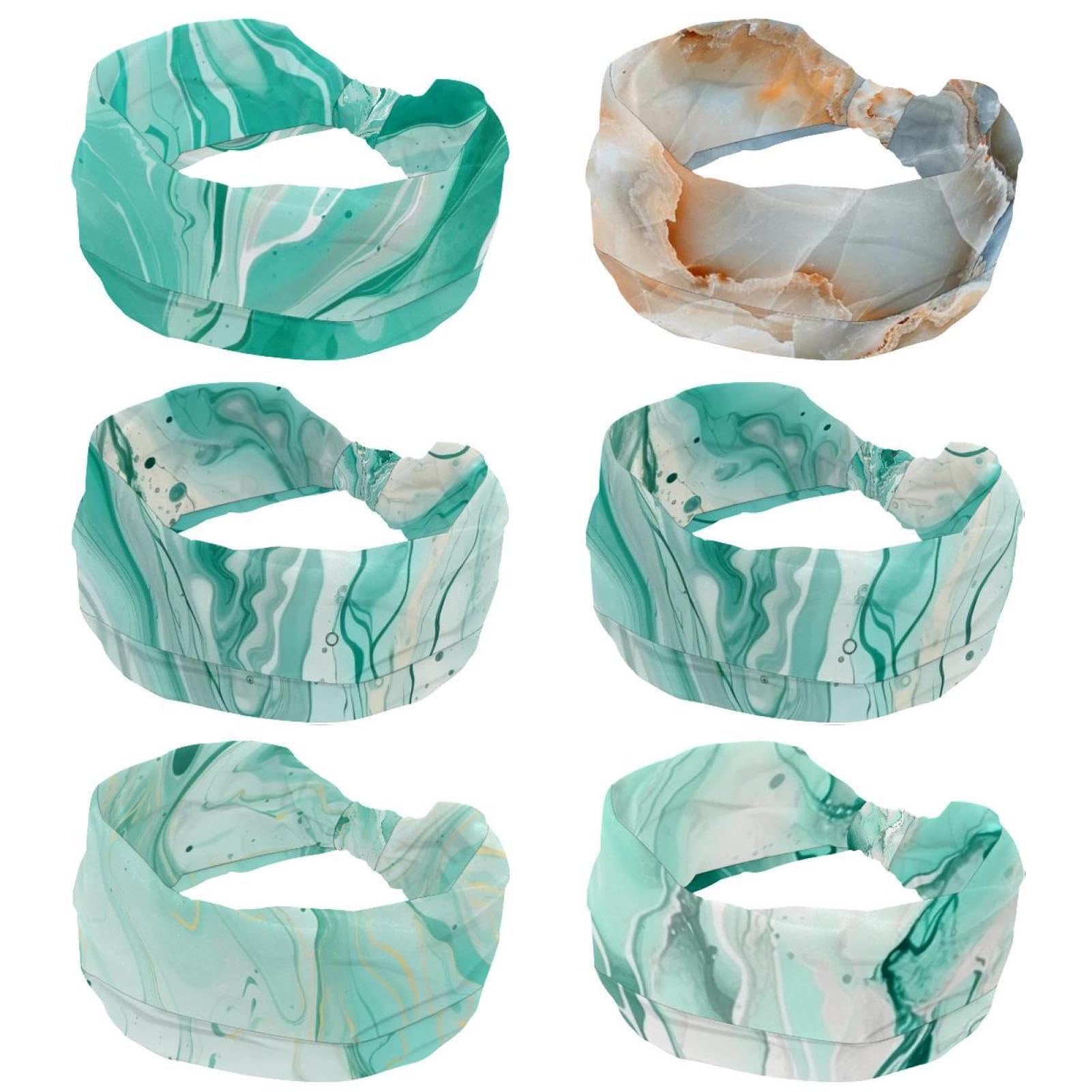 Lot de 6 bandeaux élastiques antidérapants pour femme - Pour yoga, entraînement, course à pied, sport
