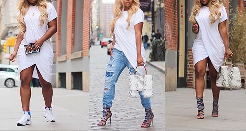 Miniatura 7 de LKOUS Vestido midi de mujer elegante de verano con moño, sin mangas, con volantes, ajustado, talla grande S-3XL