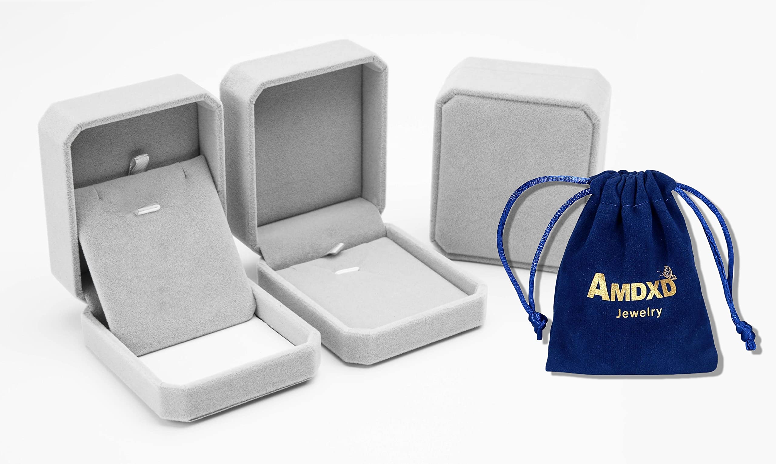 AMDXD Pendentif photo personnalisé en acier inoxydable argenté/doré/or rose - Médaillon en forme de cœur et d'ailes pour homme et femme avec boîte cadeau pour bien-aimé