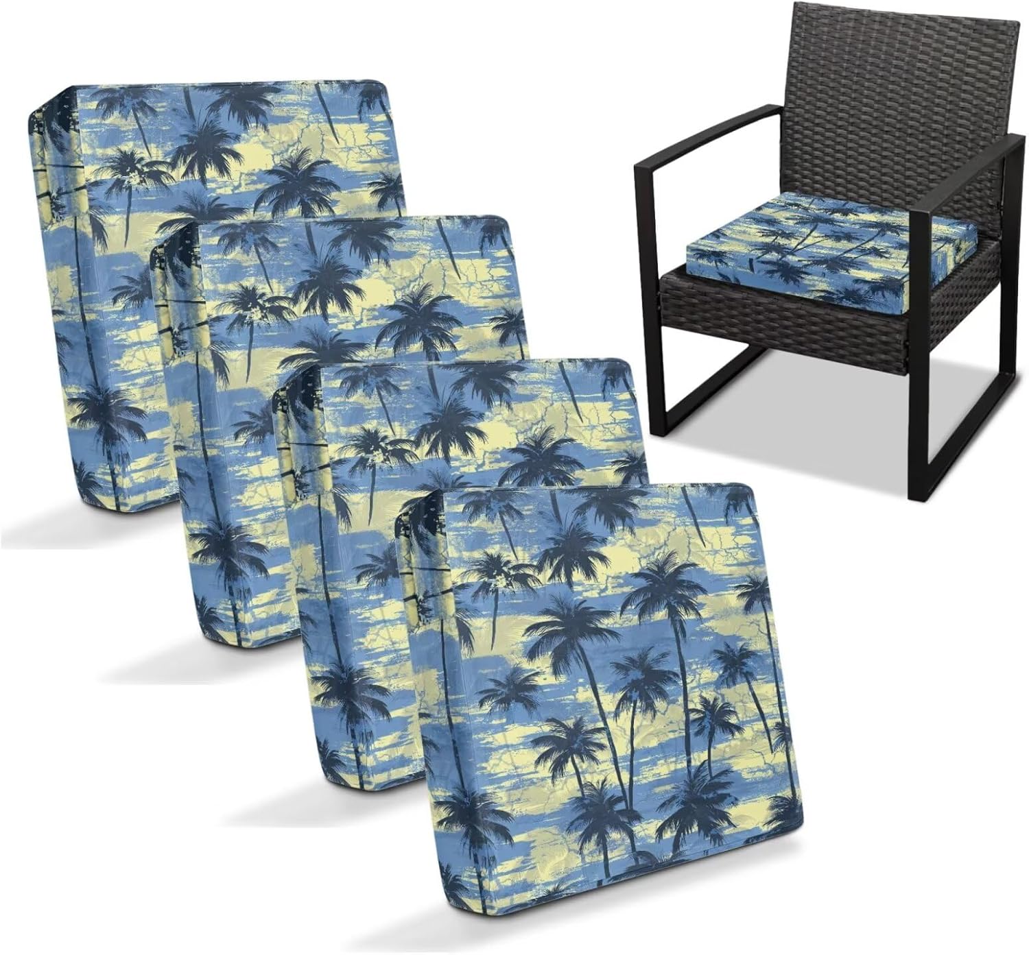 ZOUTAIRONG Stretch Cushion Cover Waterproof Sofa Slipcovers Love Hearts Starfish Shells 4 Piece Set Durable Furniture Protector Decorative Couch Covers for Living Room-Size L