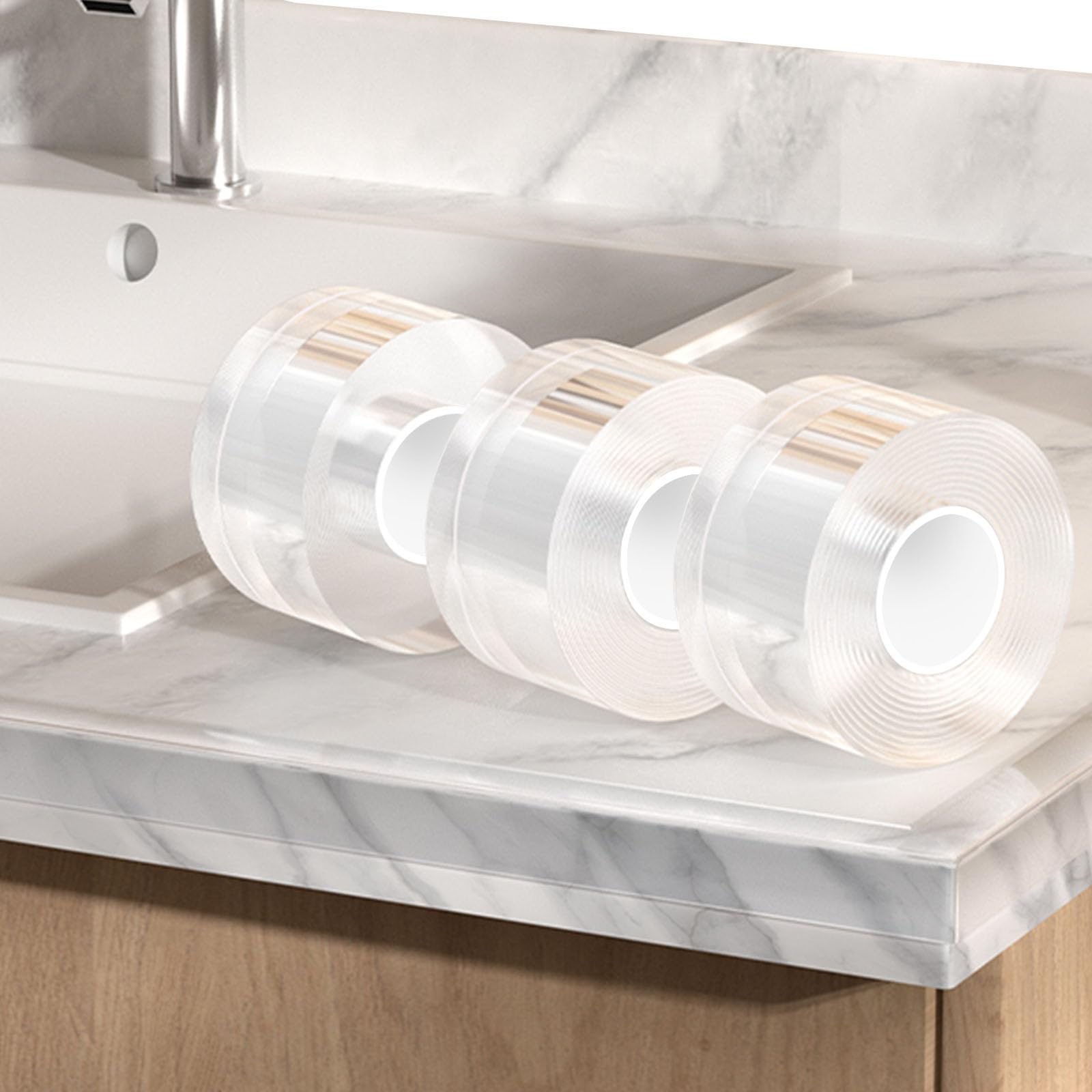 3 Pack Clear Edge Protector Strip,1.57 in x 9.84 FT,Sharp Edge Wrap Cover Tape,Self Adhesive Protective Bumper Guards for Cabinet Door Desk Glass