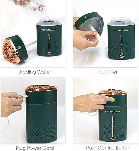 Miniatura 3 de Humidificador para el hogar, niebla fría de llenado superior de 1 litro para bebés y plantas, humidificador de escritorio USB para dormitorio,