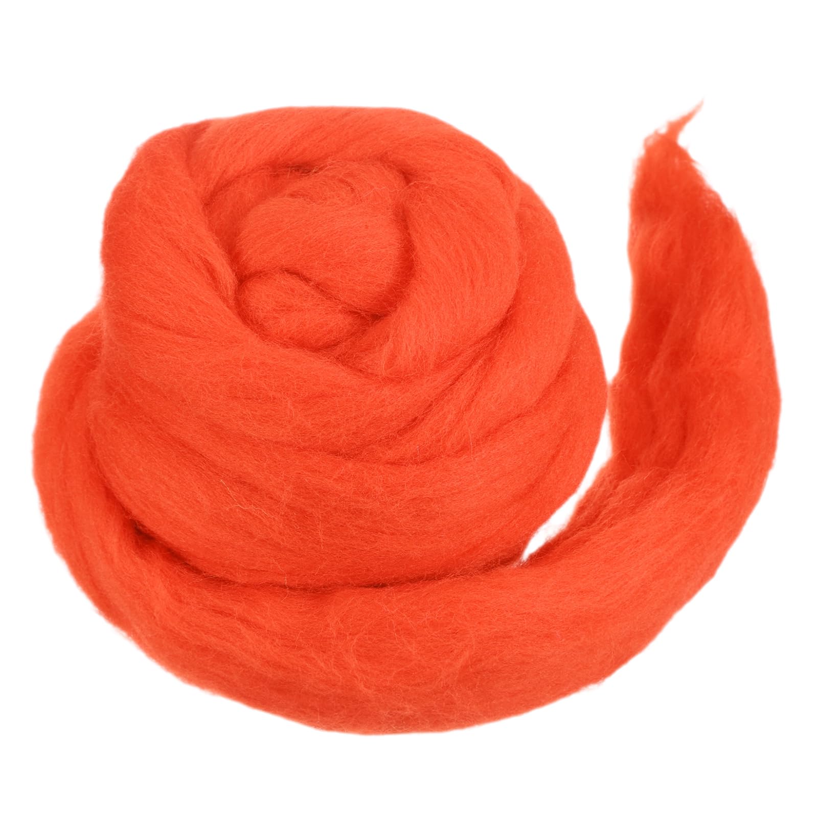 MECCANIXITY Wool Roving Yarn Soft Felting Wool 50g/1.76oz Pure Chunky Roving Yarn for Needle Felting Knitting Blanket Spinning Weaving Art DIY Craft Dark Orange