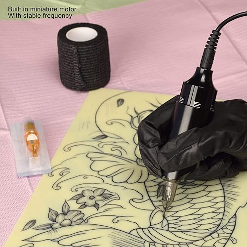 Miniatura 4 de Kit de máquina rotativa - Fuente de alimentación Pedal de pie Cable de clip de CC Máquina de motor de tatuaje Máquina de delineador de plumas Shader