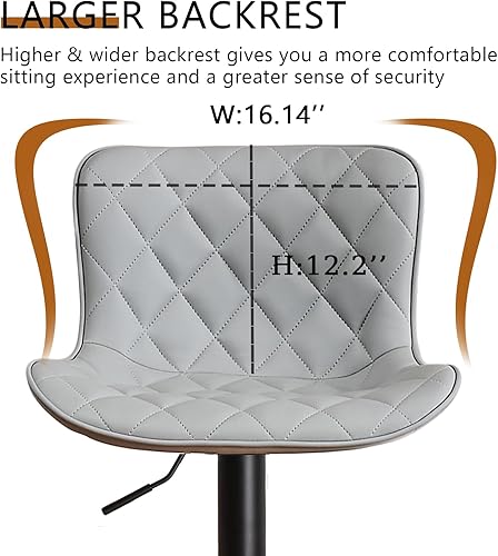 Miniatura 21 de YOUNUOKE Taburetes de bar de altura de mostrador para isla de cocina de 24 pulgadas, de metal, negro, juego de 2 taburetes giratorios ajustables con