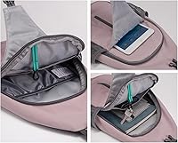 Vista 24 de Waterfly - Mochila cruzada tipo bandolera para viajes y caminatas, bolsa de pecho, Gris, talla única