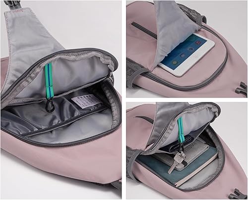 Miniatura 24 de Waterfly - Mochila cruzada tipo bandolera para viajes y caminatas, bolsa de pecho, Gris, talla única