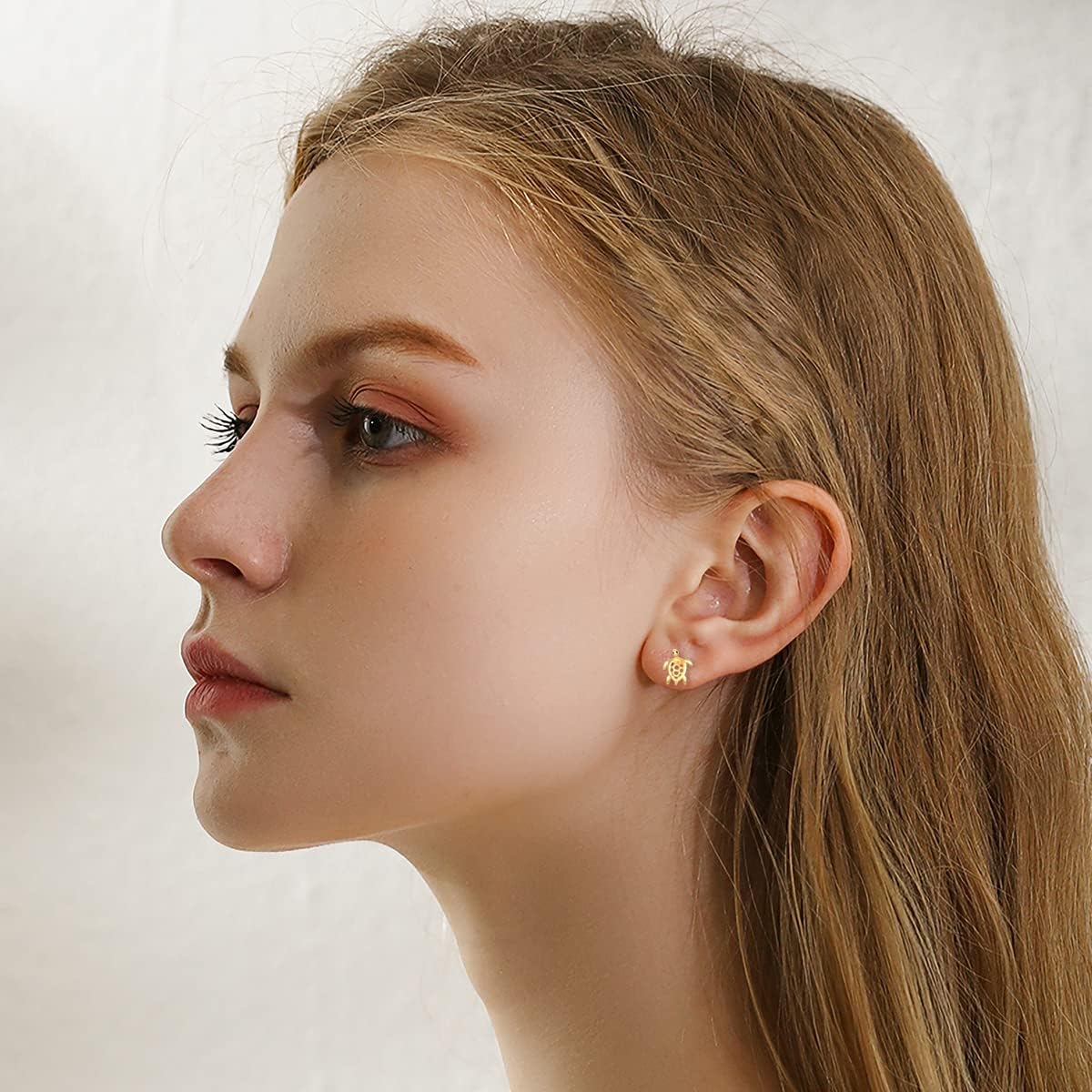 14k Gold Sea Turtle Earrings for Women, Solid 14kt Gold Studs Cute Animal Jewelry Gifts for Her