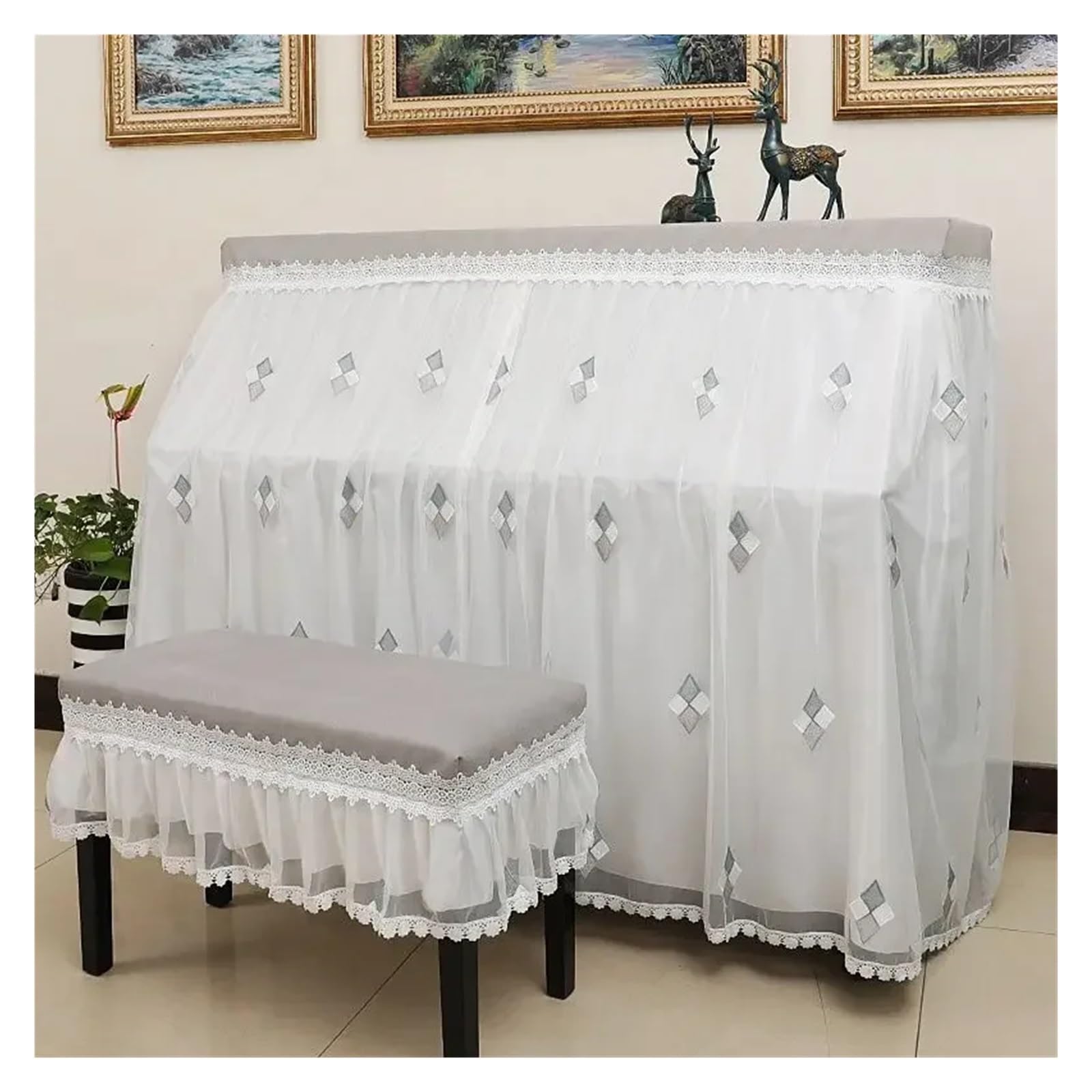 Copertura per Pianoforte Copertura for pianoforte semplice principessa Copertura completa Pianoforte Gabe Copertura mezza for pianoforte elettrico(Color 02,153x34x120cm Cover)