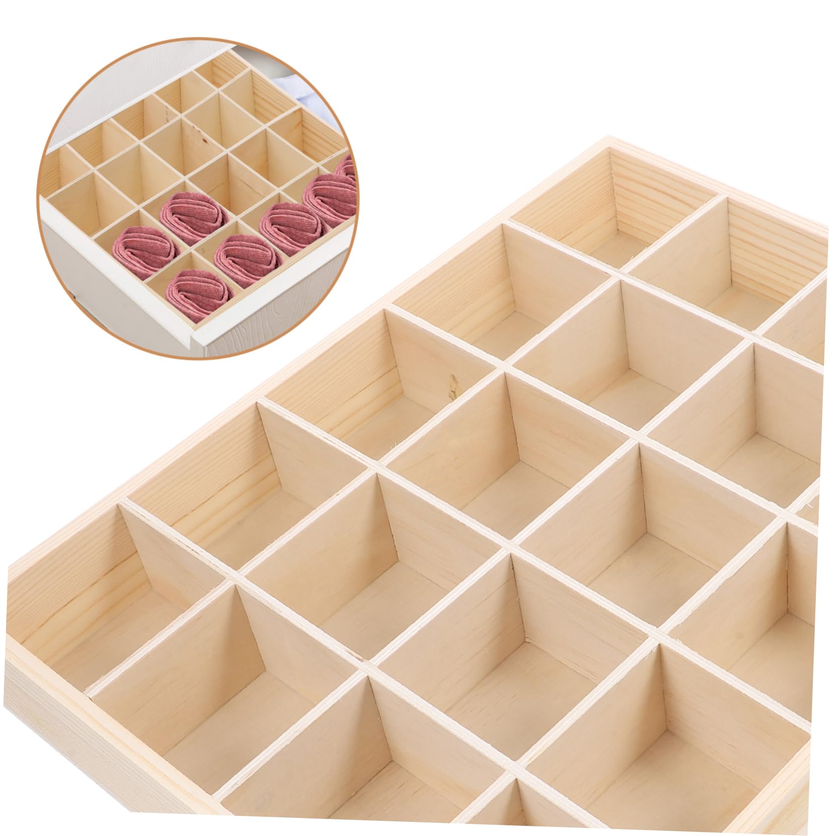 2 Pezzi Organizzatori per cassetti per Abbigliamento Calzini Intimo Trucco Articoli Vari Divisori in Legno con Coperchio per cassetti Organizzatori Cravatta Vestiti Cosmetici Contenitore per