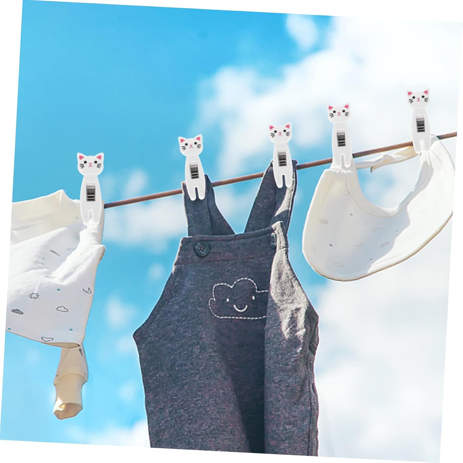 Xmas Cat Shaped Iron Chip Clips, 6pcs White Multi Functional Fixing Clamp image 4