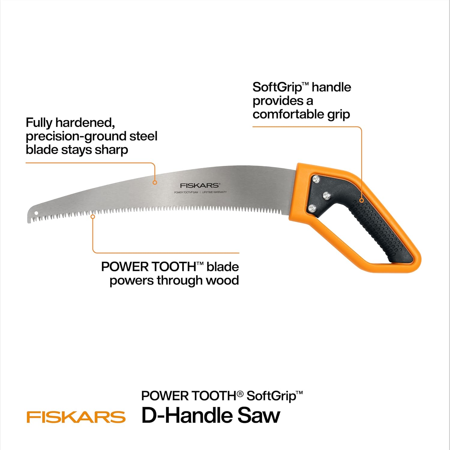 Fiskars Pruning Saw, Gifts for Dad, Tree Cutting Saw with Handle, 15", Black