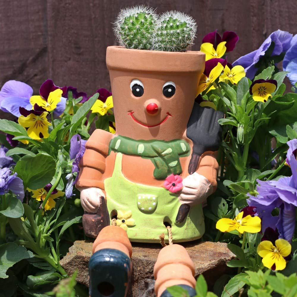Image secondaire de Something Different GR_19027 Pot Man en Terre Cuite 285 g Multicolore