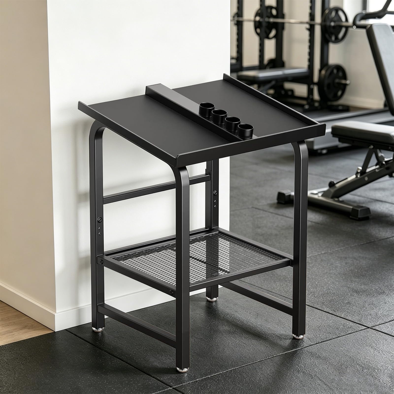 Dumbbell Rack Only, Heavy Duty Weight Stand for 500LBS Load Capacity, Adjustable Weight & Kettlebell Organizer, Multi-Purpose Storage Station for Home Gym (No Dumbbell, Rack Only) (Black)