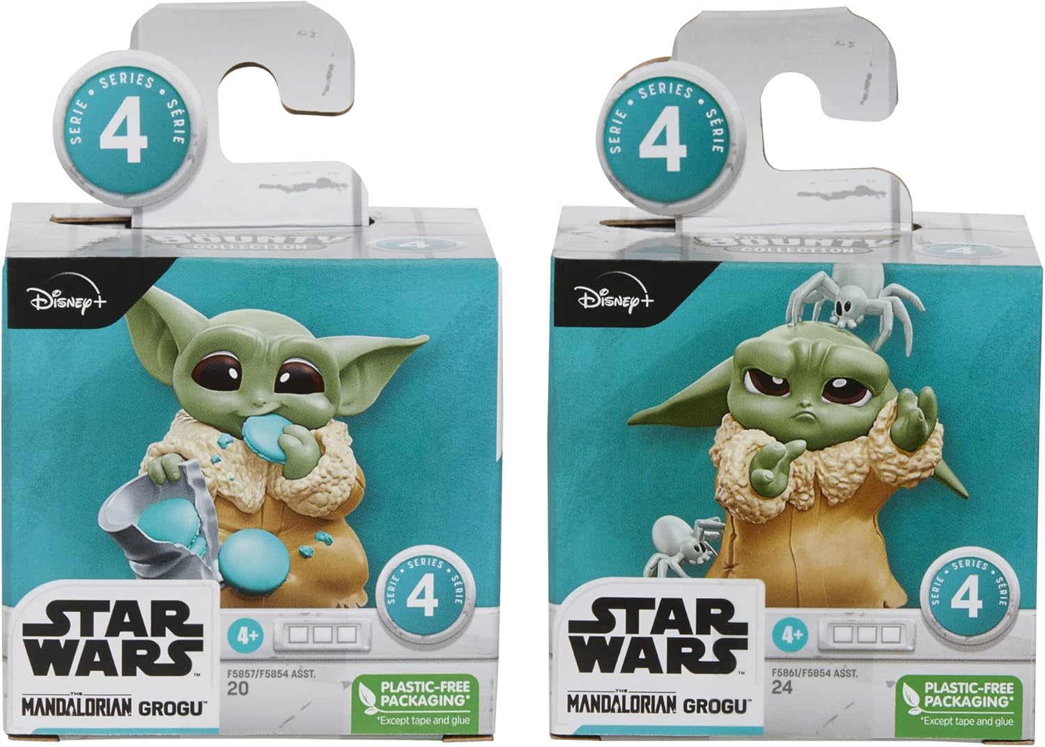 STAR WARS The Bounty Collection Series 4, 2-Pack Grogu Collectible Figures, 2.25-Inch-Scale Pesky Spiders, Cookie Eating, Ages 4 and Up