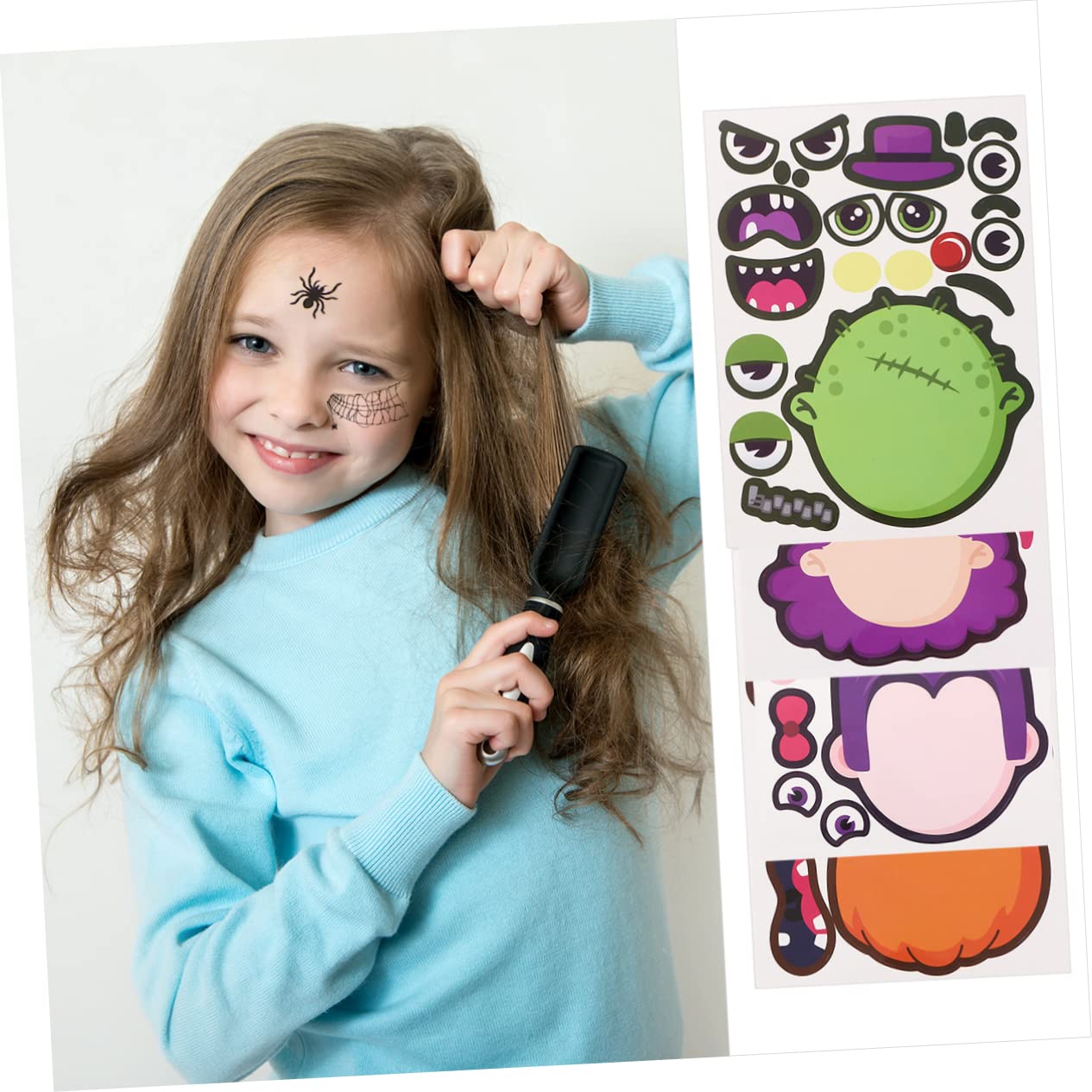 36hojas Pegatinas Faciales De Araña Para Halloween De Tatuajes Temporales Creativos Para Fiesta De Diseño Realista y Divertido Para Edades