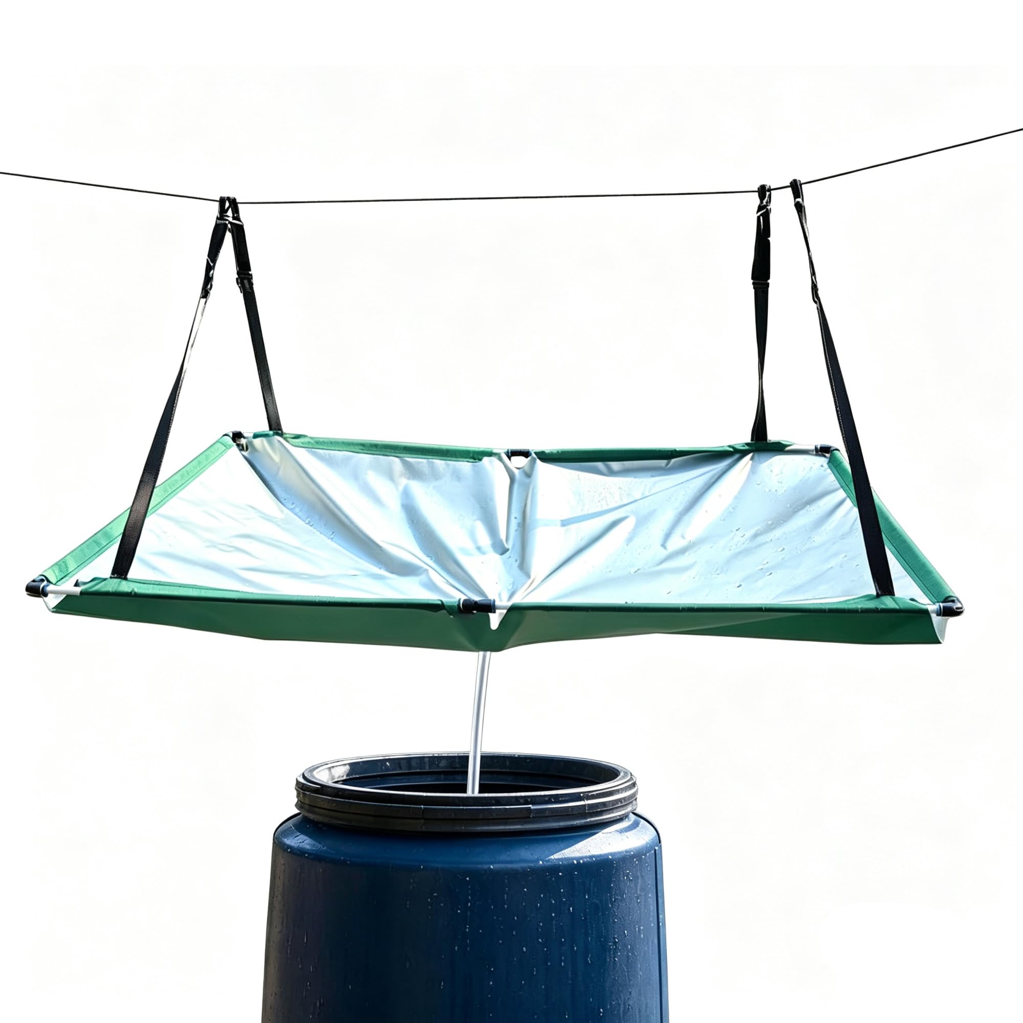 Outdoor Rain Water Collector Tarp, Portable Rain Water Catcher with Hose