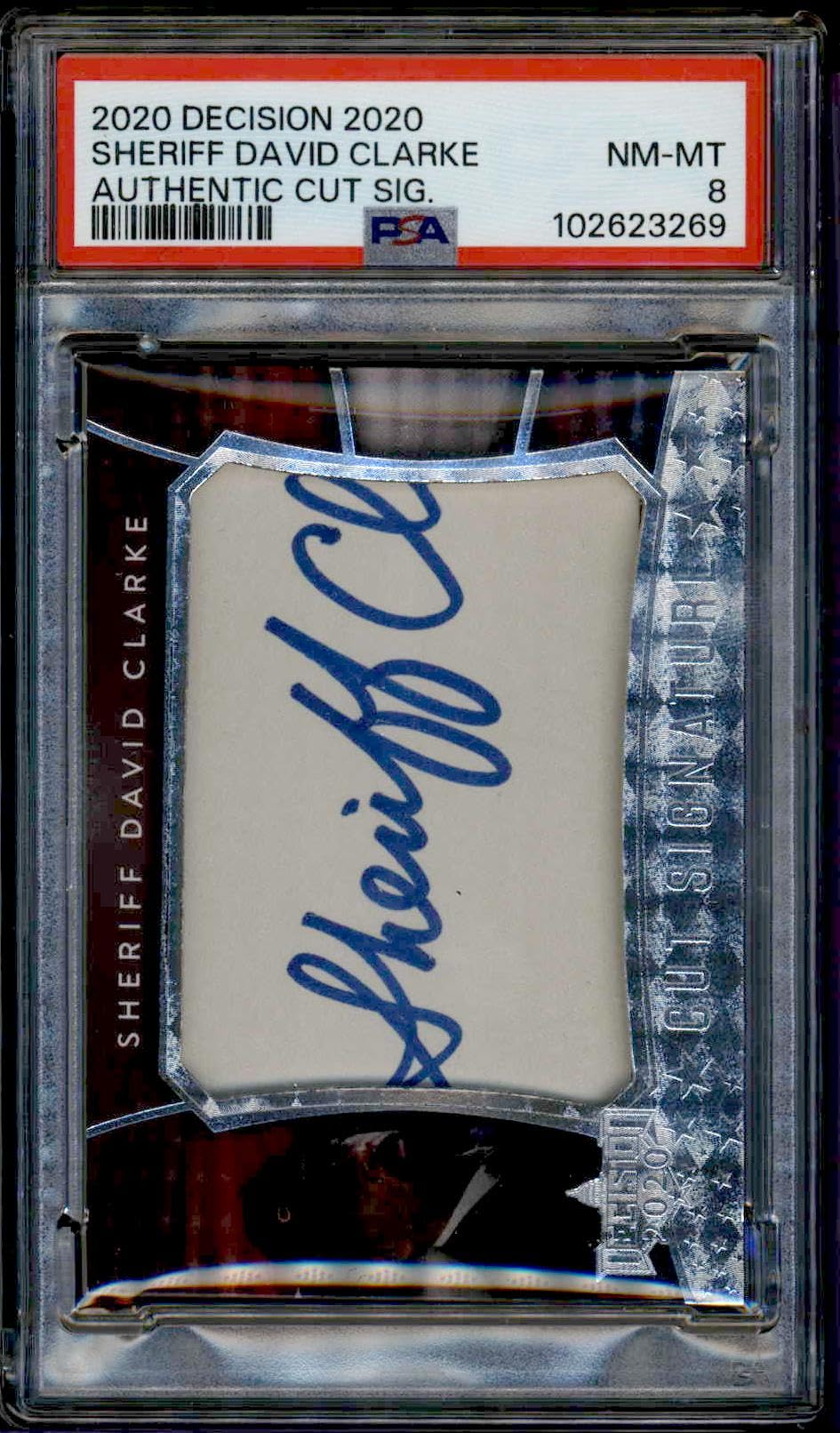 2020 Leaf Decision Sheriff D. Clarke Cut Signatures #NA (Auto) (PSA 8)