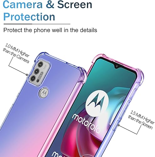Miniatura 2 de Funda transparente para Moto G30 Moto G10 Moto G20 Moto G10 Power Case Clear Cute Gradient Colorful Slim Soft TPU a prueba de golpes antiarañazos