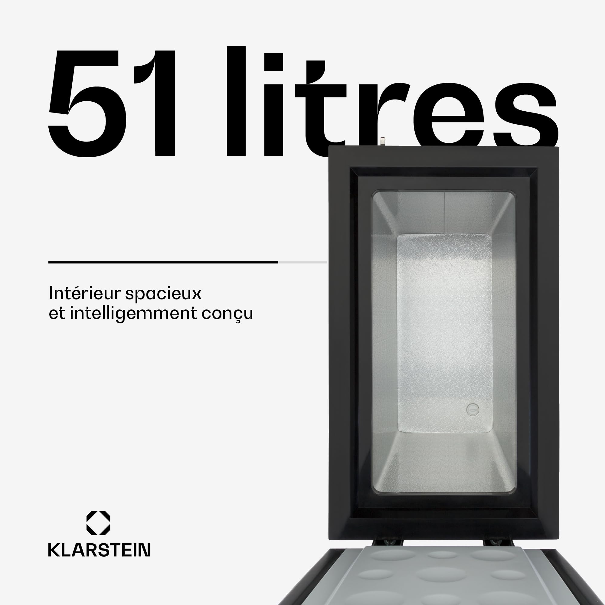 Klarstein Mini Congélateur Armoire 51L, Petit Congélateur pour Chambre Maison, Panier, Économe en Énergie